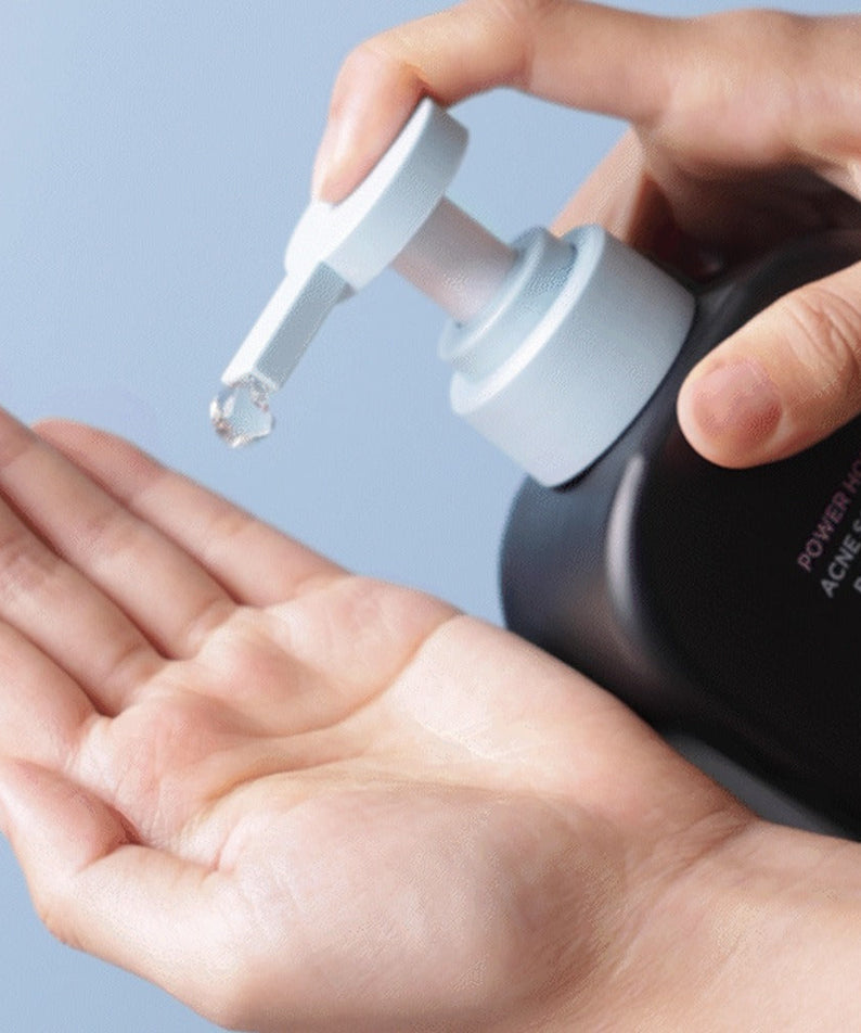 BRTC Power Homme Acne Solution Body Wash 500ml - Gentleman Korea male skincare pump dispensing clear gel onto hand