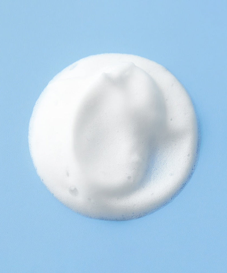 BRTC Power Homme Shaving & Cleanser Foam 150ml cream foam dollop on blue background - Gentleman Korea product image
