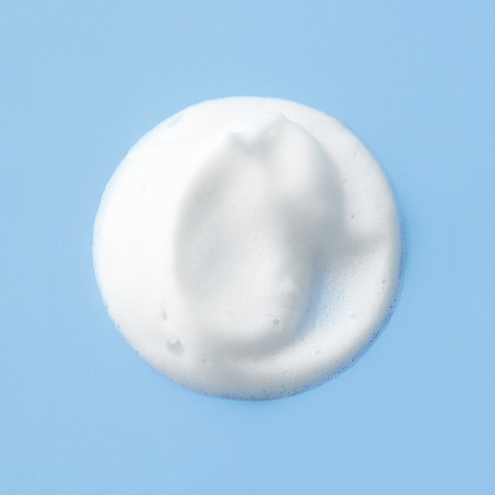 BRTC Power Homme Shaving & Cleanser Foam 150ml cream foam dollop on blue background - Gentleman Korea product image