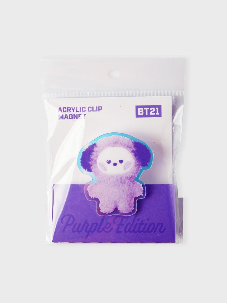 BT21 CHIMMY minini ACRYLIC MAGNETIC CLIP PURPLE OF WISH EDITION