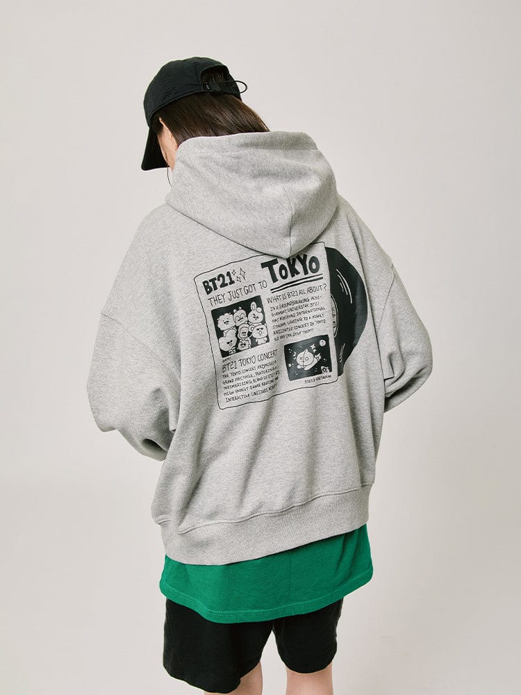 BT21 HOODED SWEATSHIRT 2024 F/W CITY EDITION (TOKYO GRAY)