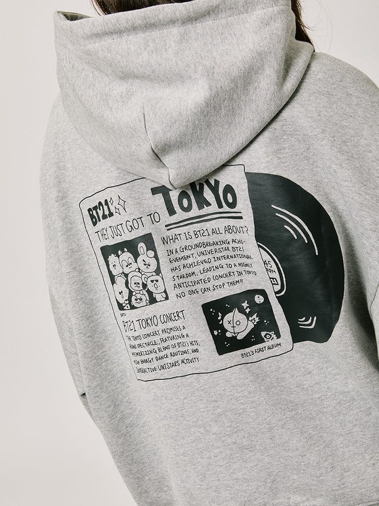 BT21 HOODED SWEATSHIRT 2024 F/W CITY EDITION (TOKYO GRAY)