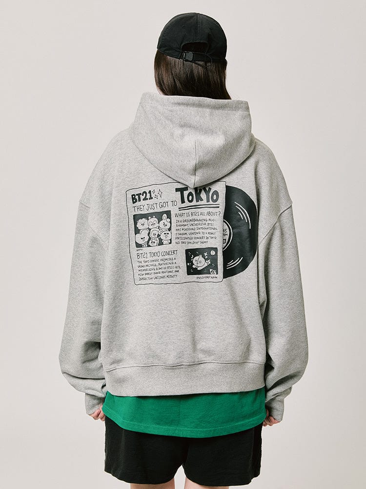 BT21 HOODED SWEATSHIRT 2024 F/W CITY EDITION (TOKYO GRAY)