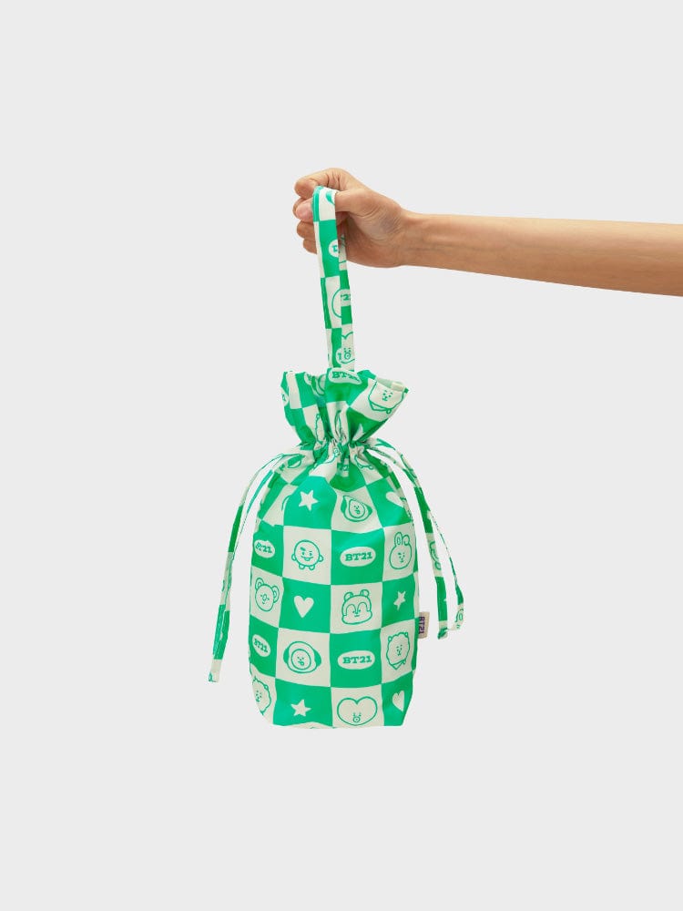 BT21 REUSABLE BOTTLE CARRIER GREEN 2023 F/W TRAVEL ACC. EDITION