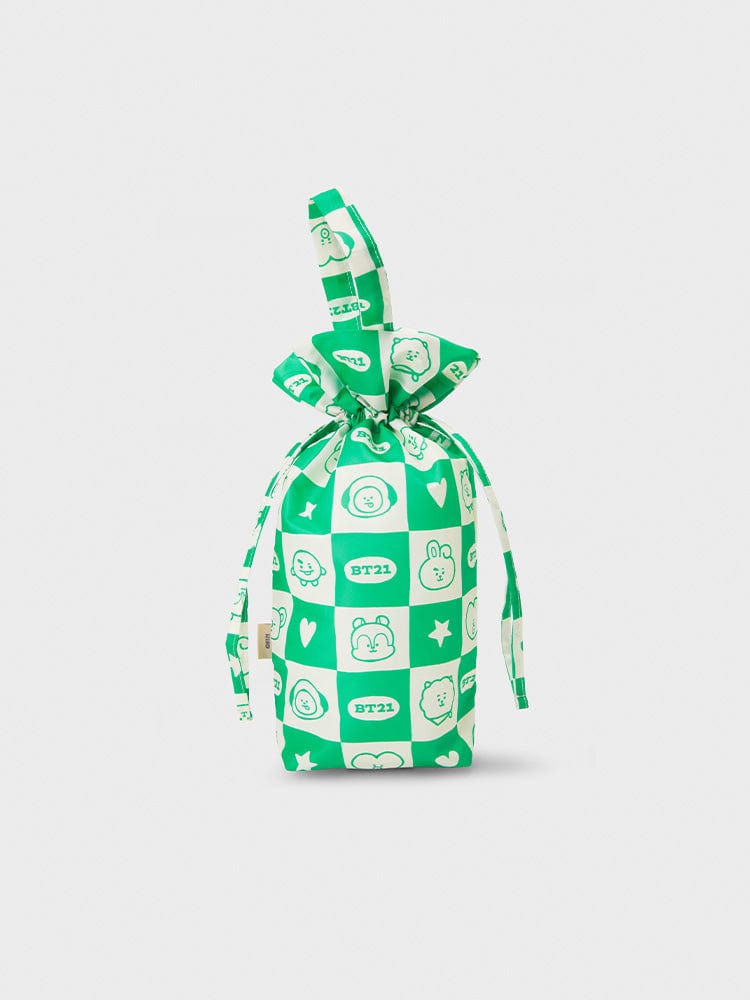 BT21 REUSABLE BOTTLE CARRIER GREEN 2023 F/W TRAVEL ACC. EDITION