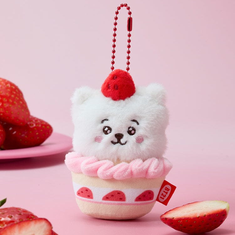 BT21 Strawberry Party Strawberry Tart Doll Keychain