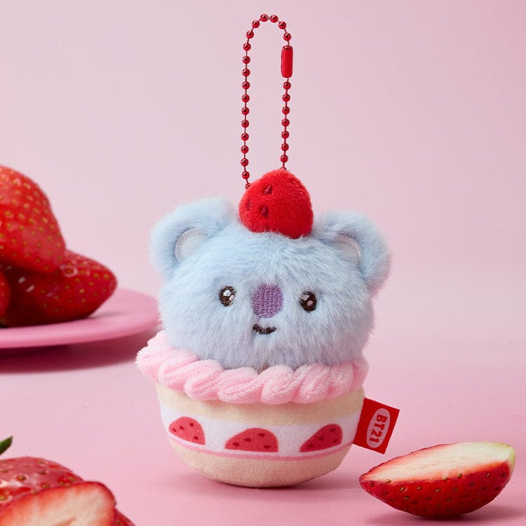 BT21 Strawberry Party Strawberry Tart Doll Keychain
