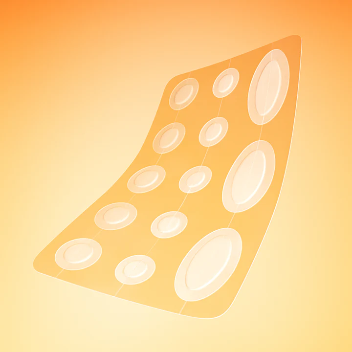 BY WISHTREND Mandelic Acid Spot Clearing Patch 39 Patches displayed on an orange background.