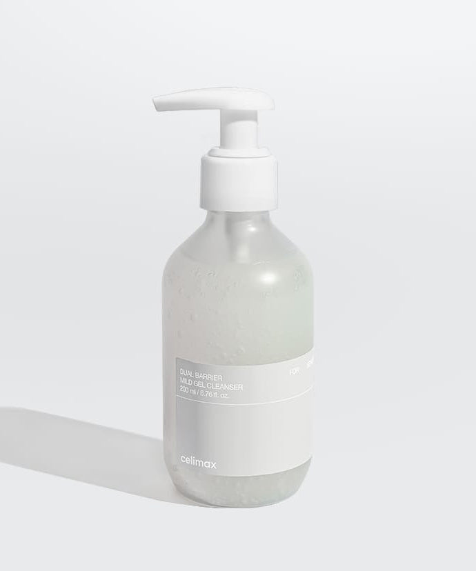 CELIMAX Dual Barrier Mild Gel Cleanser 200ml bottle on a white background