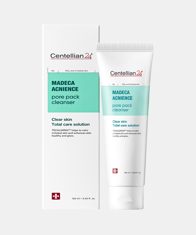 Image of CENTELLIAN 24 Madeca Acnience Pore Pack Cleanser 120ml packaging and product tube.