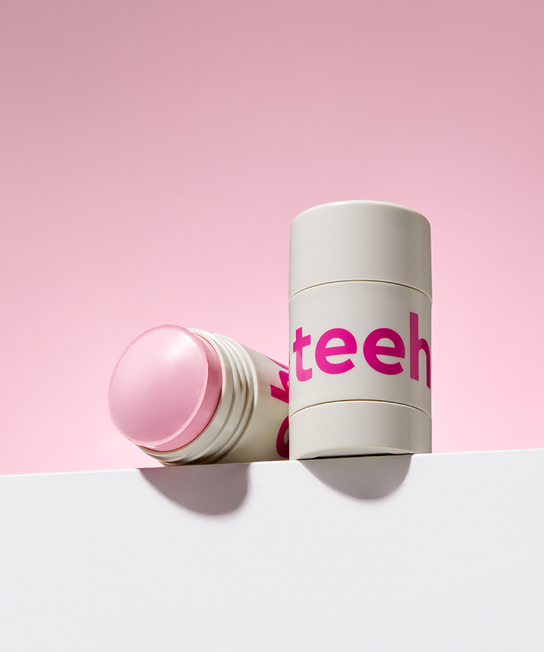 CHARMZONE Teeheehee Prtecting Beat Clay Mask Stick 35g - Gentleman Korea product shot of pink clay mask stick on pastel background