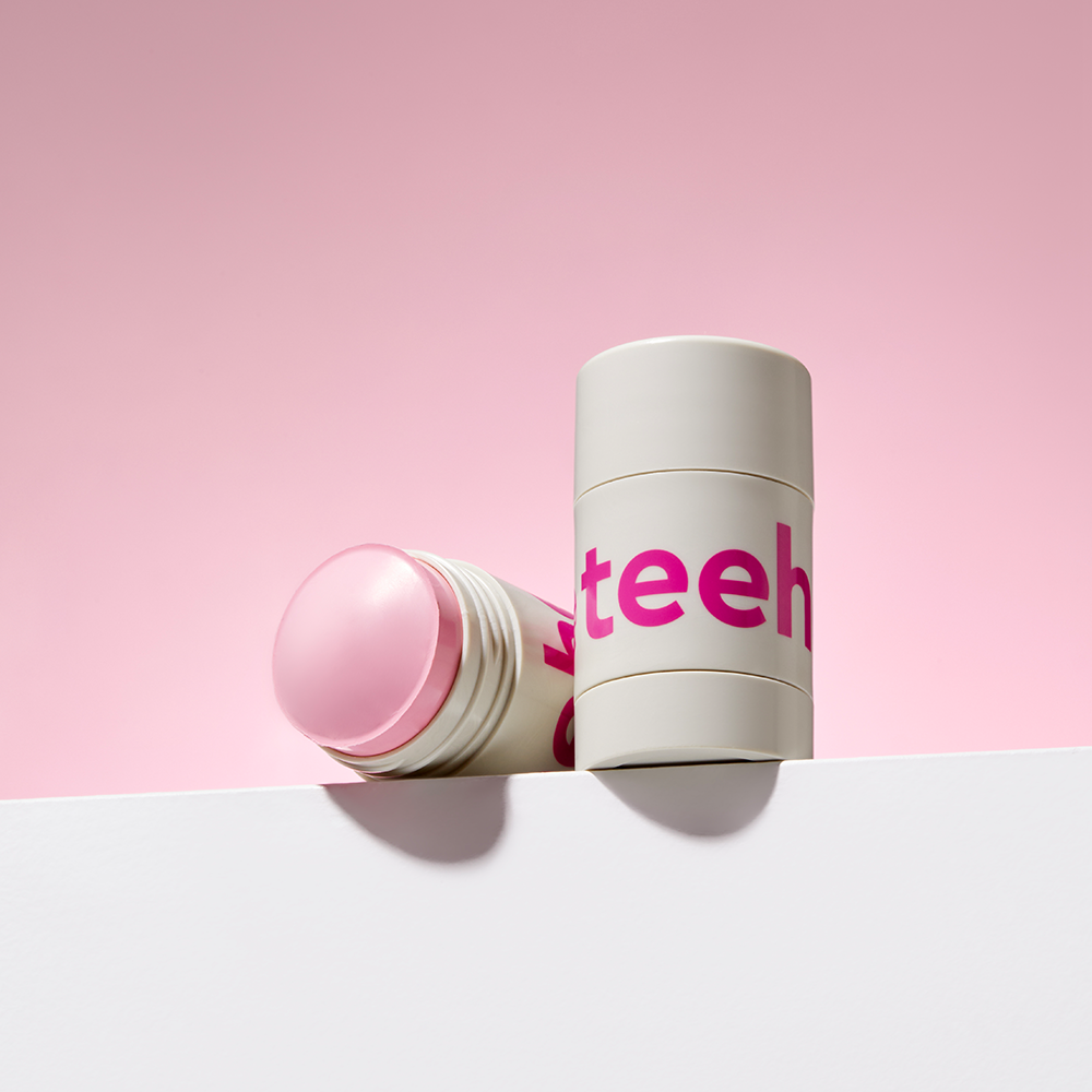 CHARMZONE Teeheehee Prtecting Beat Clay Mask Stick 35g - Gentleman Korea product shot of pink clay mask stick on pastel background
