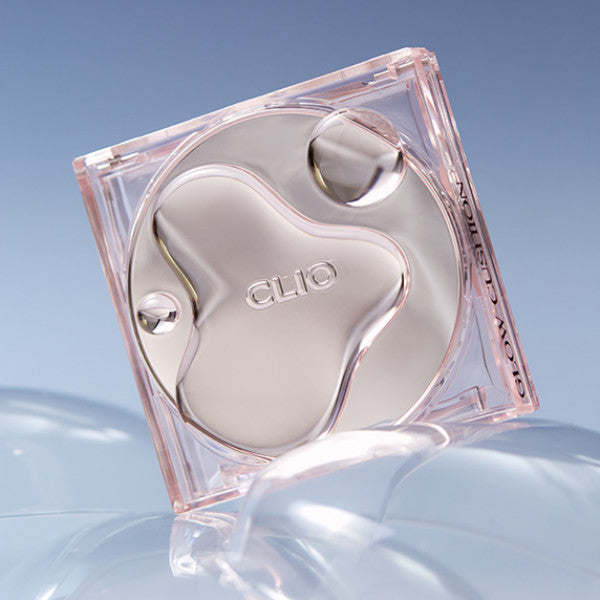CLIO Kill Cover High Glow Cushion compact with glossy finish, elegant design, and premium packaging.