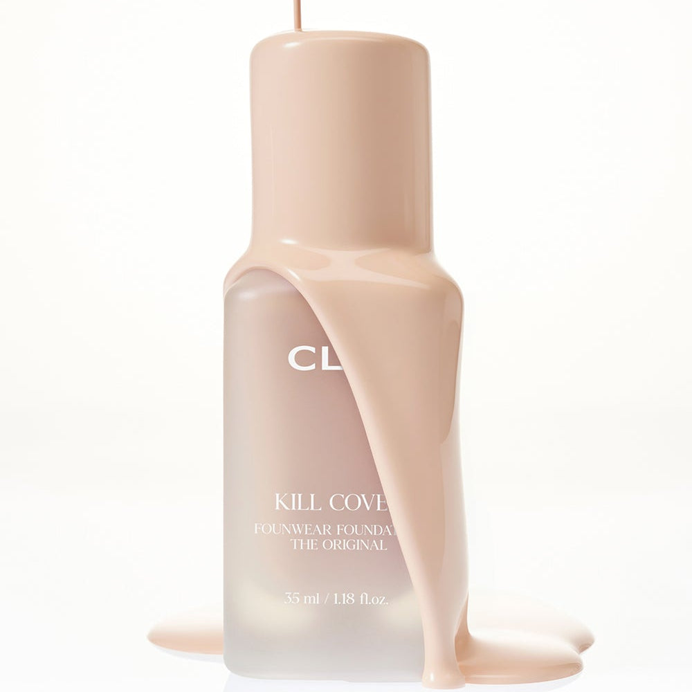 CLIO Killcover Founwear Foundation The Original 35ml bottle with makeup pouring