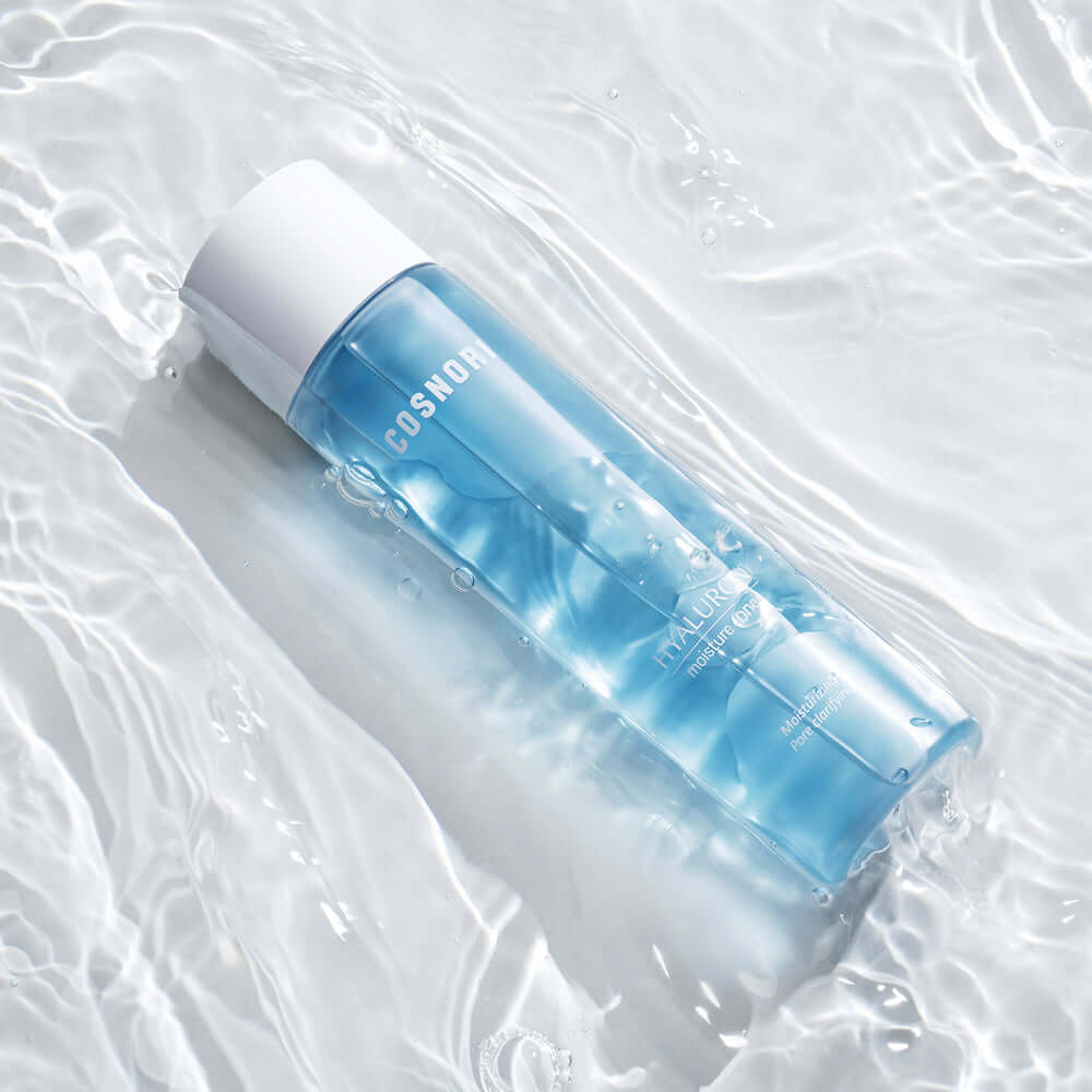 COSNORI Hyaluronic Moisture Toner 200ml bottle on a water surface