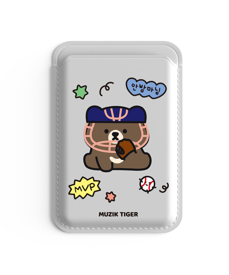 Muzik Tiger Baseball Stadium Ddunggomi Magsafe Leather Card Wallet 4 Types