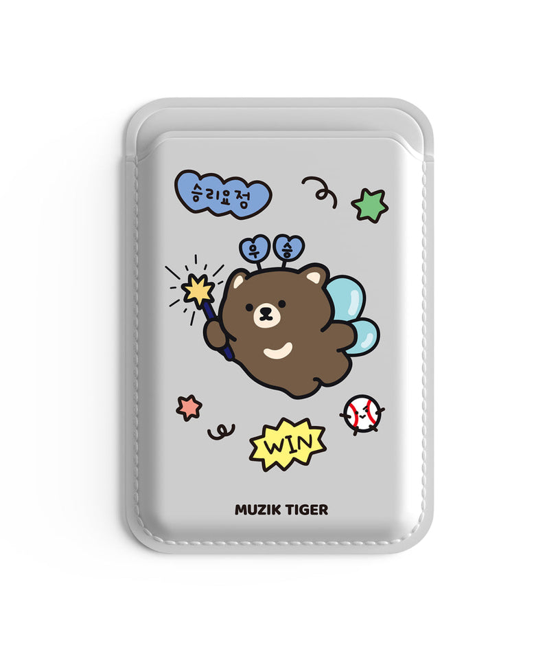 Muzik Tiger Baseball Stadium Ddunggomi Magsafe Leather Card Wallet 4 Types