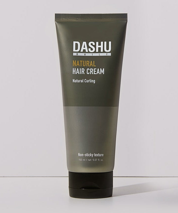 DASHU Natural Hair Cream 150ml tube product shot for men by Gentleman Korea - natural styling, non-sticky texture