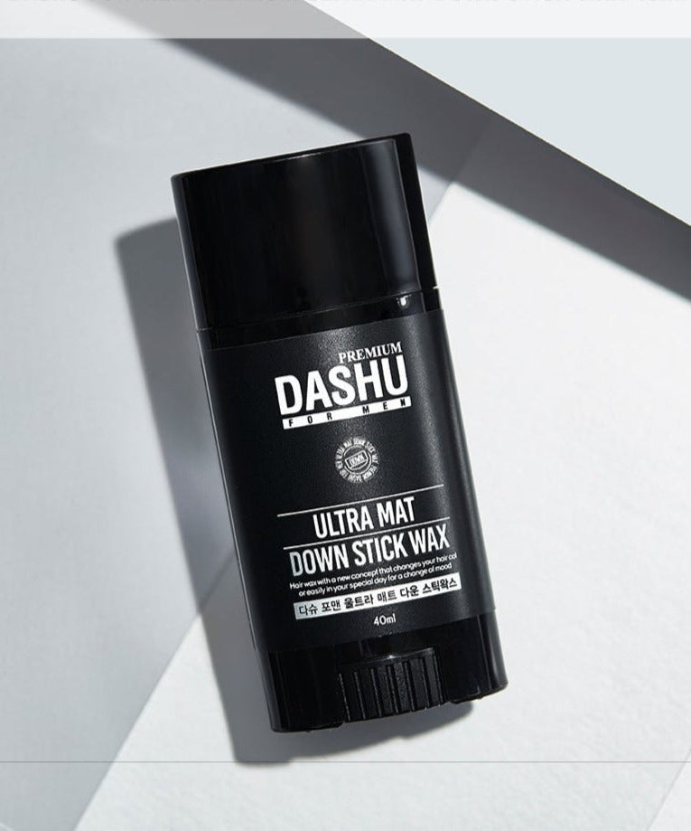 DASHU Ultra Mat Down Stick Wax 40g - Gentleman Korea premium matte hair wax stick for men, 40g travel-friendly styling product