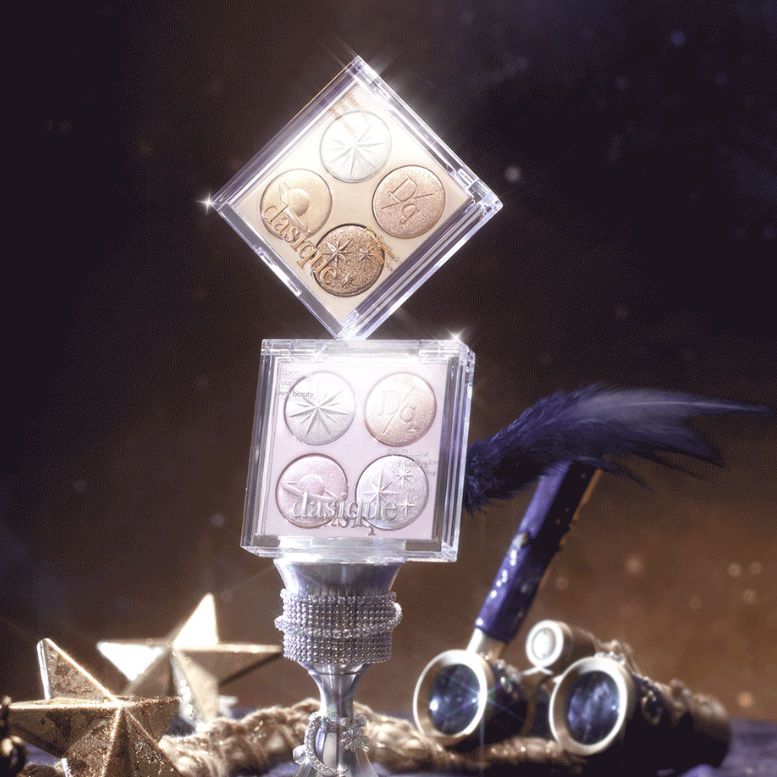 DASIQUE Shadow Palette #StarryNight showcasing elegant shimmering eye shadows in a luxurious display.