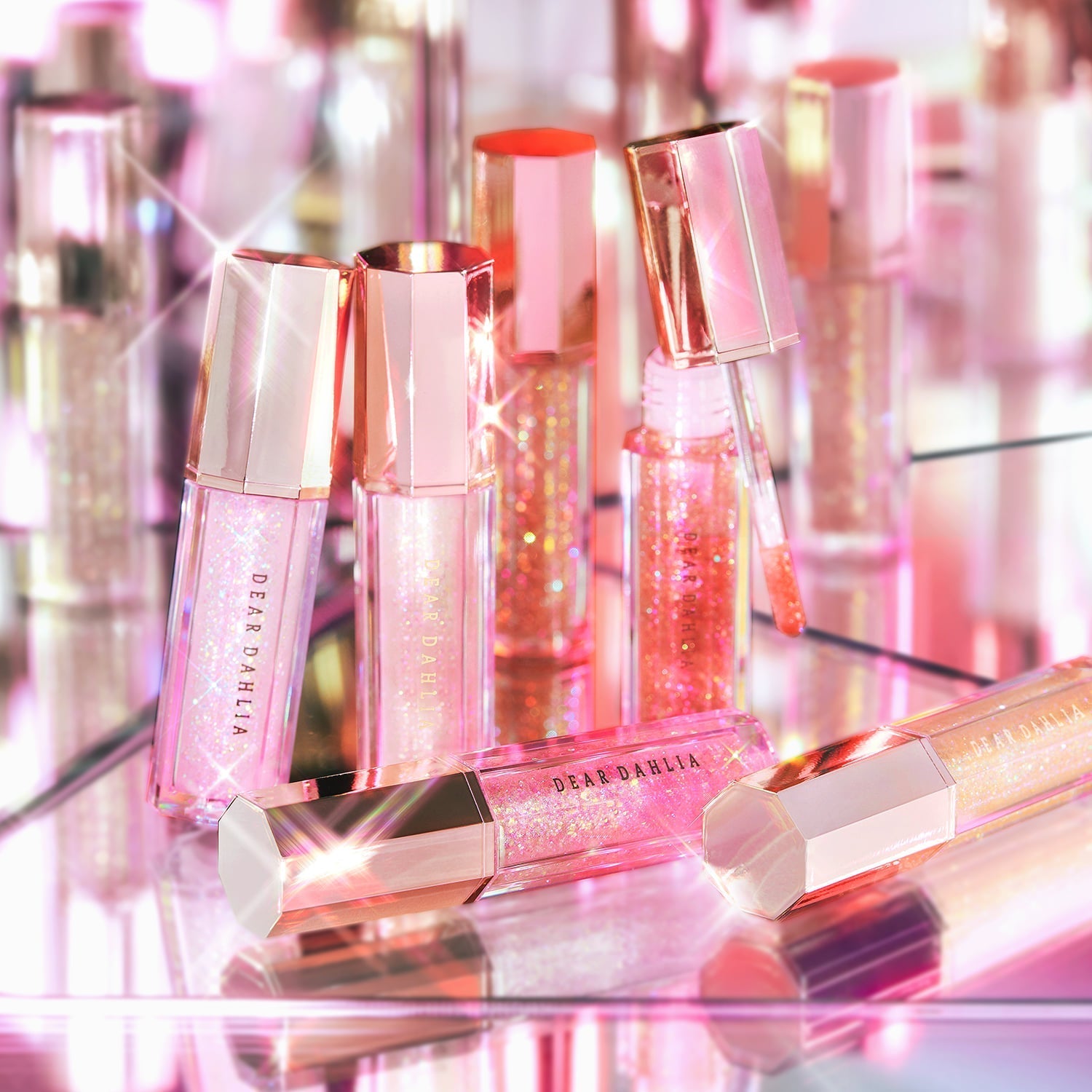 DEAR DAHLIA Paradise Shine Eye Sequins in an elegant reflective display