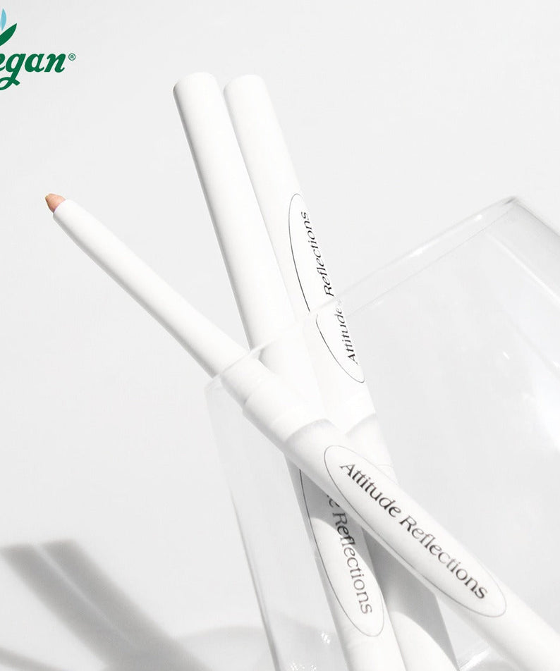 DEAR.A Slim Tip Cute Eyes Maker white pencils in a glass with vegan label