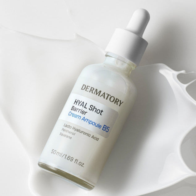 DERMATORY Hyal Shot Barrier Cream Ampoule B5 50ml on white background