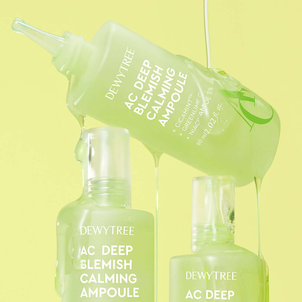DEWYTREE AC Deep Trace Soothing Ampoule Planning Set 60ml with calming ampoules in green bottles