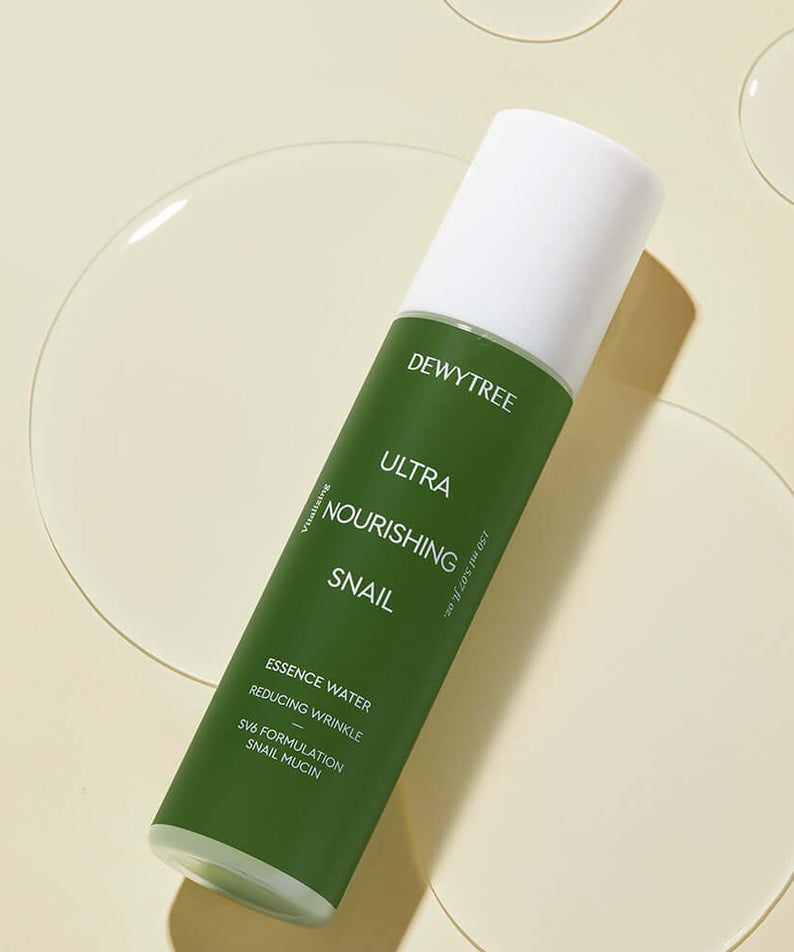 DEWYTREE Ultra Nourishing Snail Essence Water 150ml bottle on light background
