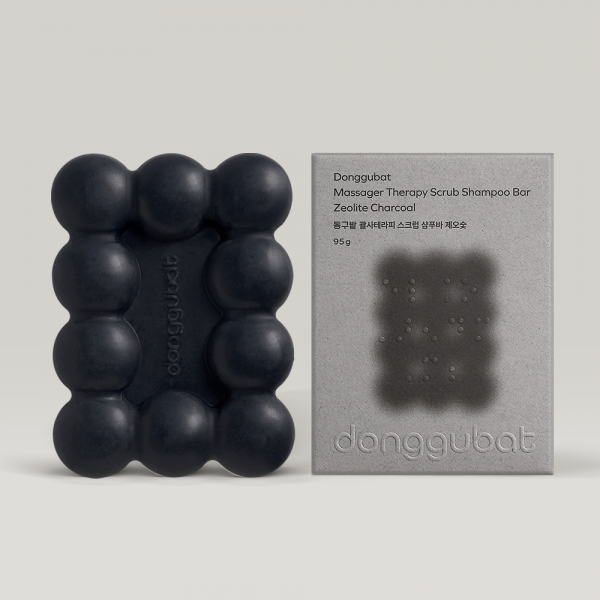 DONGGUBAT Gwalsa Therapy Scrub Shampoo Bar Geocharcoal 95g product image with packaging and shampoo bar displayed