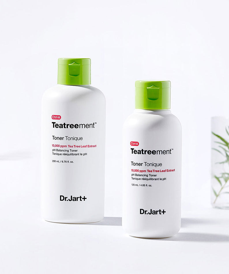 DR. JART+ Ctrl-A Teatreement Toner bottles on a white background
