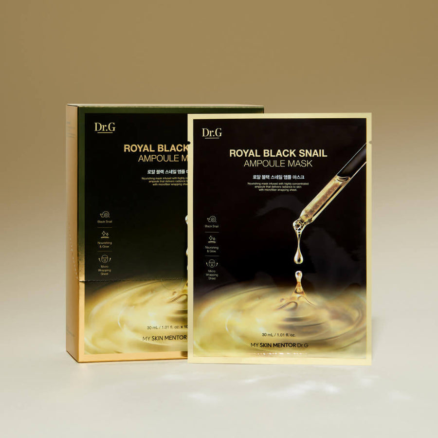 Dr.G Royal Black Snail Ampoule Mask 10-Pack