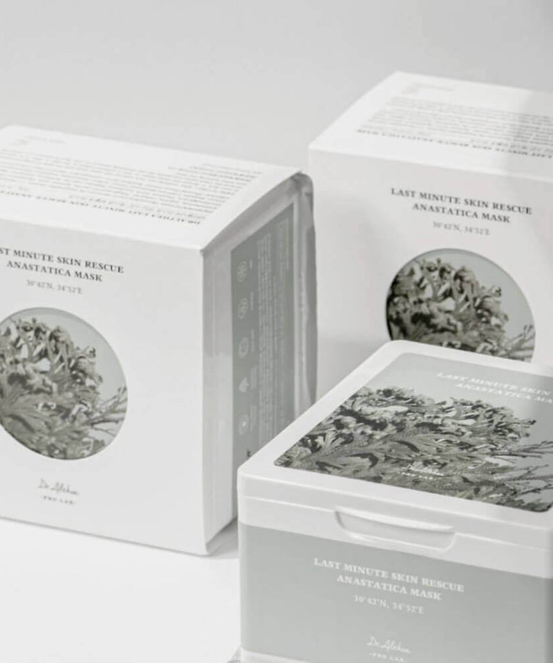 Close-up of DR.ALTHEA Last Minute Skin Rescue Resurrection Mask (30ea) 310g packaging on a white background.