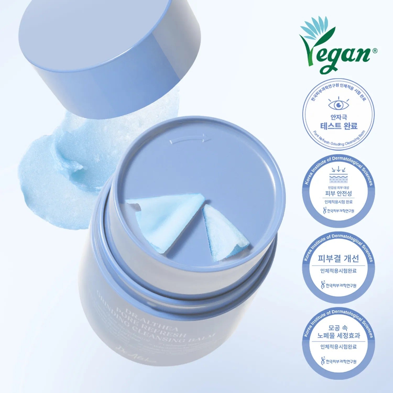 DR.ALTHEA Pore Refresh Grinding Cleansing Balm 50ml with vegan certification and visual details, perfect for skincare.