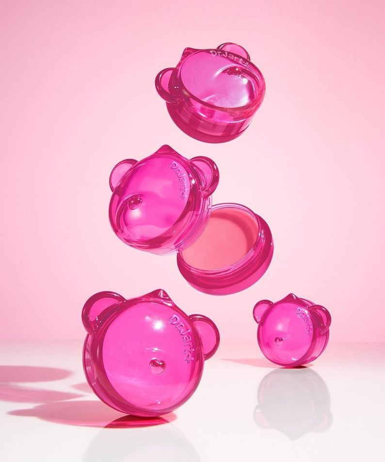 DR.JART+ Vital Hydra Solutionâ„¢ Hydrating Lip Mask in playful pink containers against a pink background