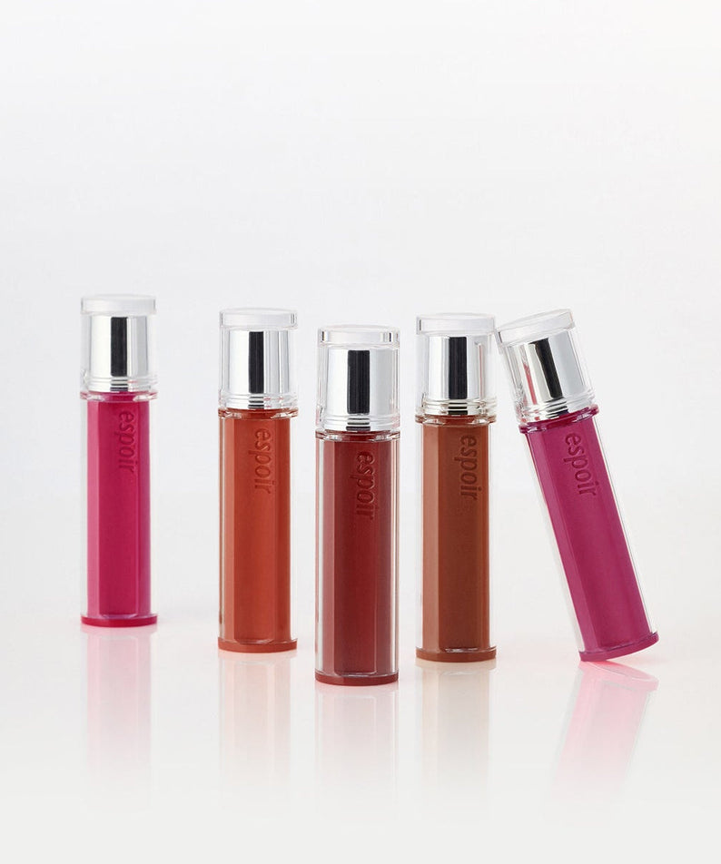 ESPOIR Couture Lip Tint Glaze collection in vibrant shades on display.