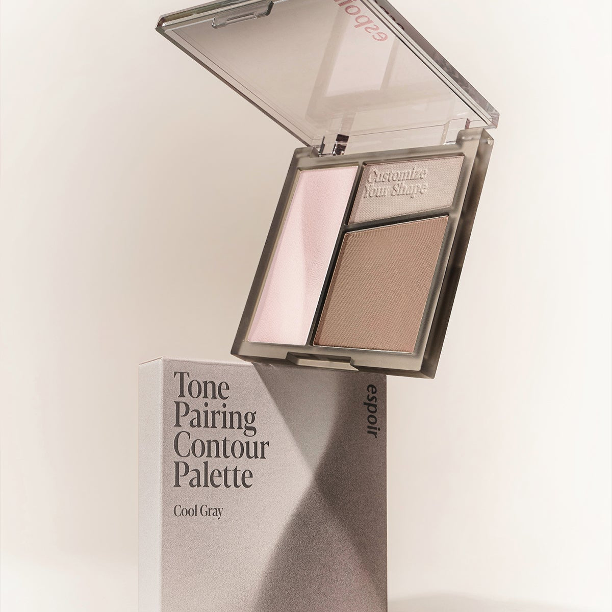 ESPOIR Tone Pairing Contour Palette in Cool Gray, showcasing two contour shades for face shaping.