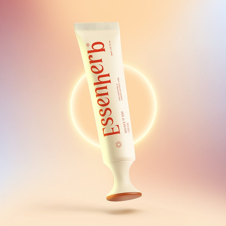 ESSENHERB Day To Night Routine Program 30ml skincare tube on gradient background