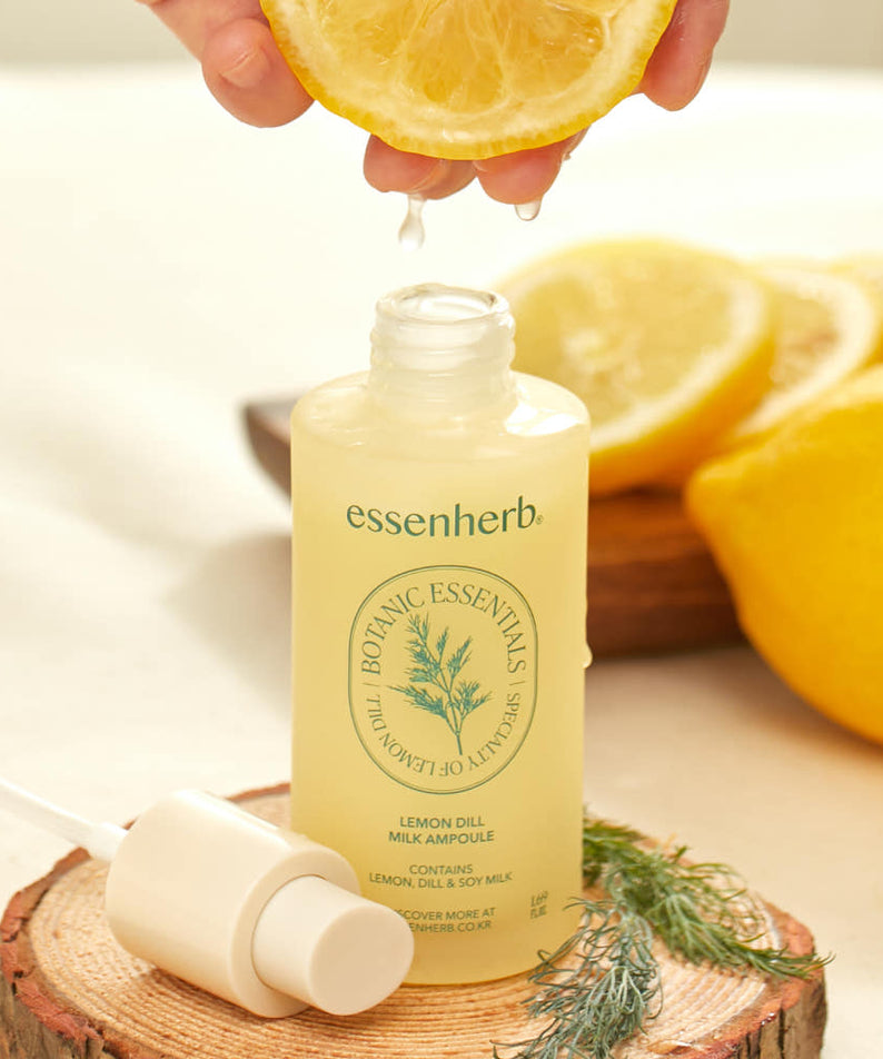 ESSENHERB Lemon Dill Milk Ampoule 50ml with fresh lemon and dill