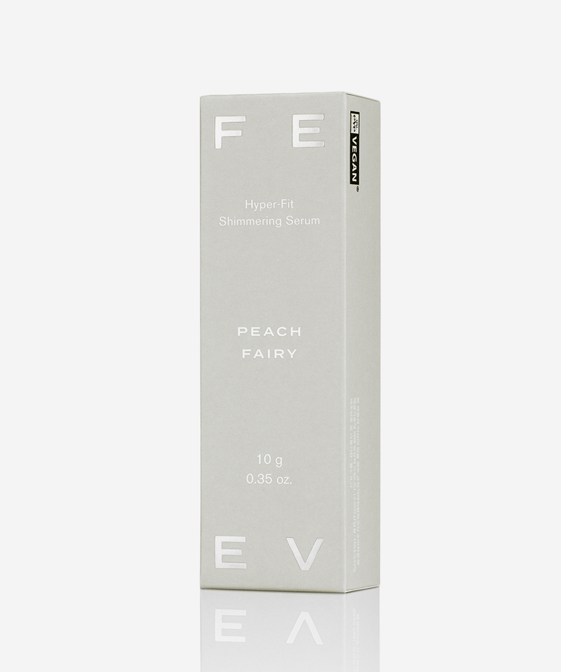Box of FEEV Hyper-Fit Shimmering Serum showing product design and text.