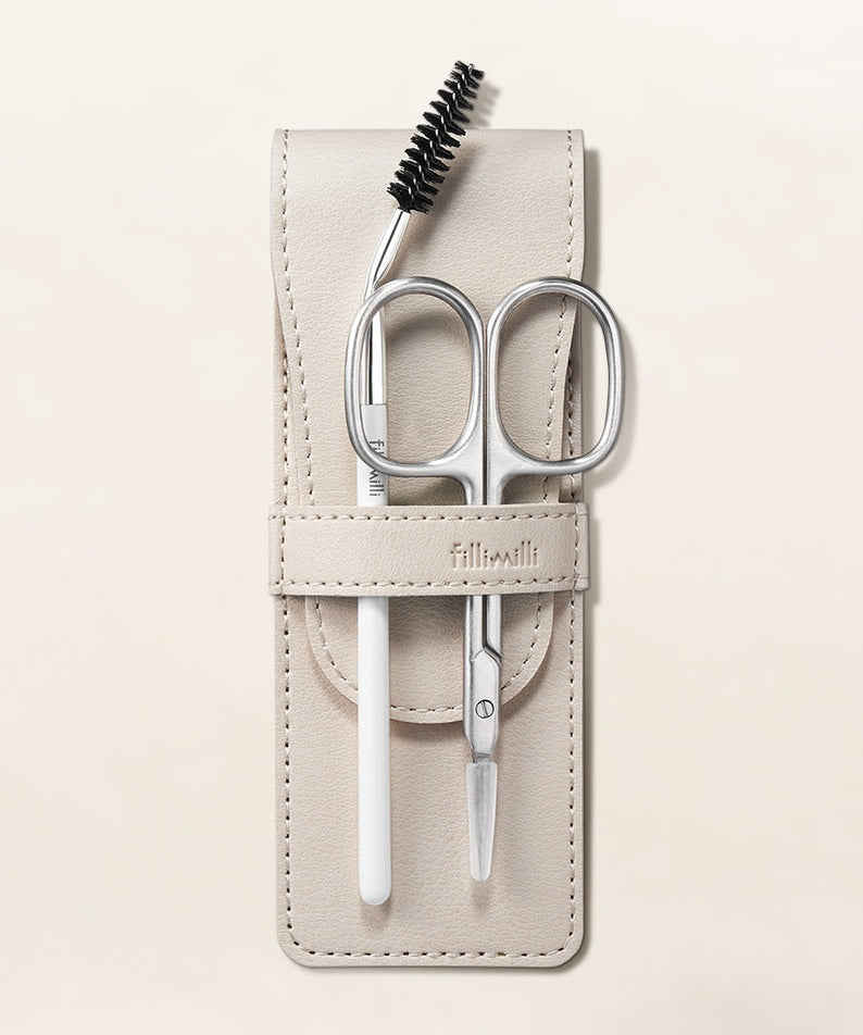 Fillimilli  Fine Eyebrow Scissors Set (+ Mini Brow Brush)