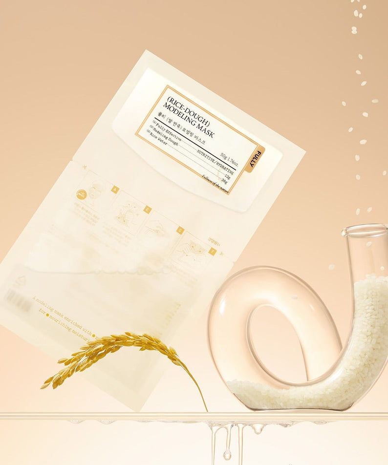 FULLY Rice dough modeling mask 4ea with rice grains and elegant packaging
