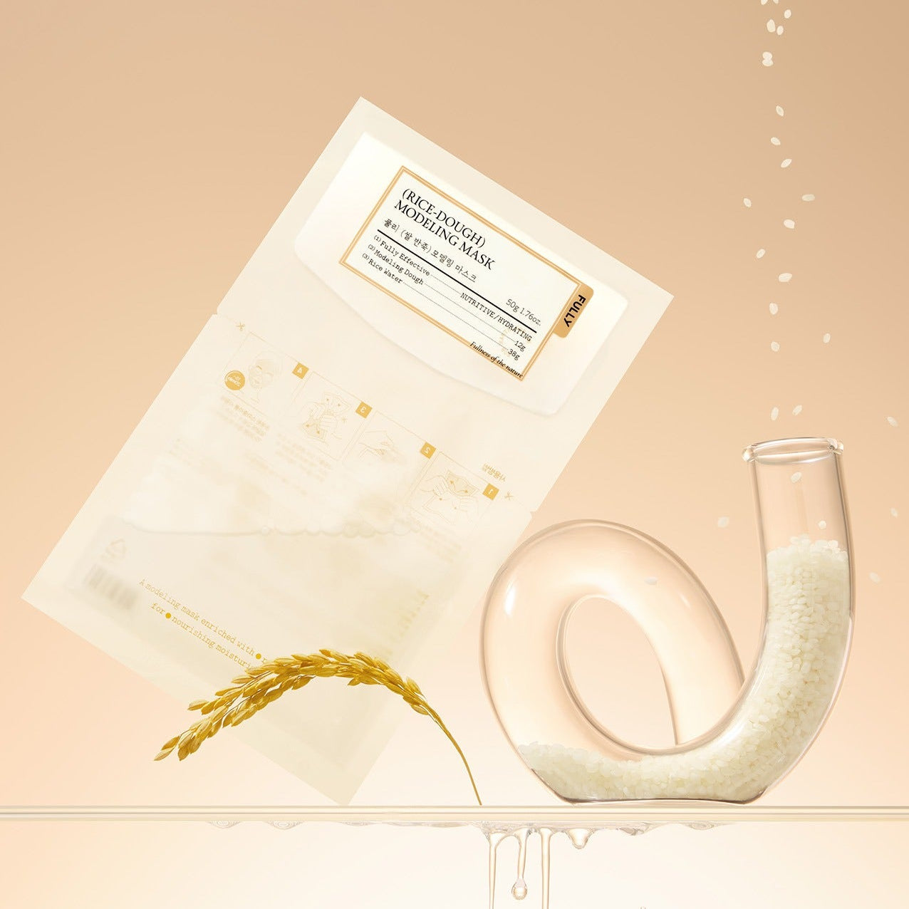 FULLY Rice dough modeling mask 4ea with rice grains and elegant packaging