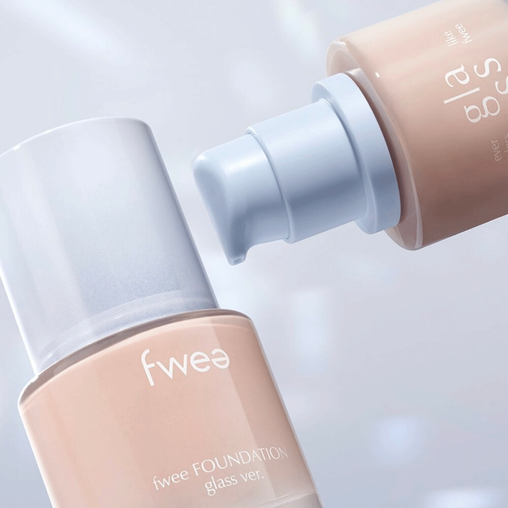 FWEE Foundation Glass in a transparent bottle highlighting its sleek design and quality.
