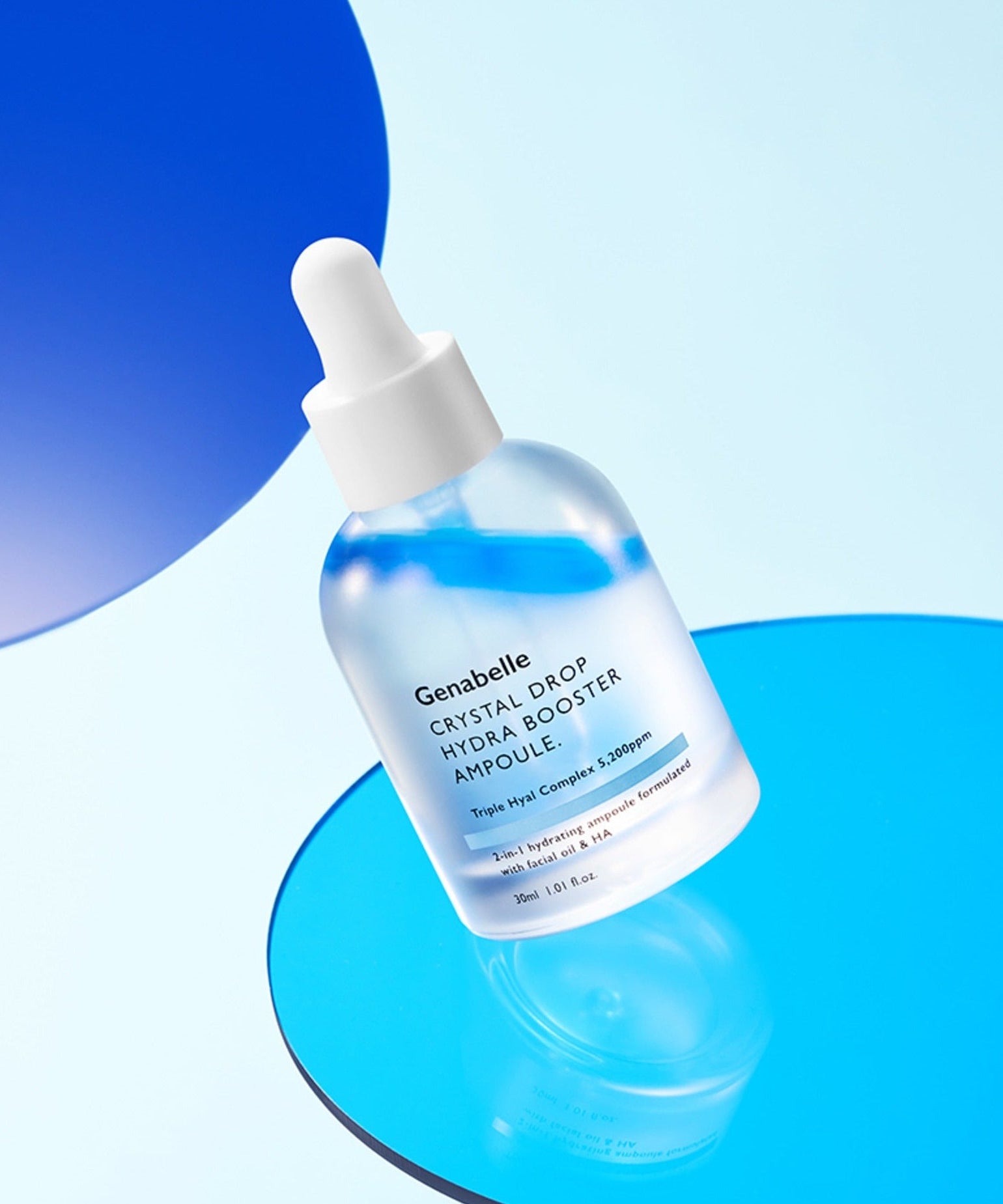 GENABELLE Crystal Drop Hydra Booster Ampoule 30ml bottle on blue background