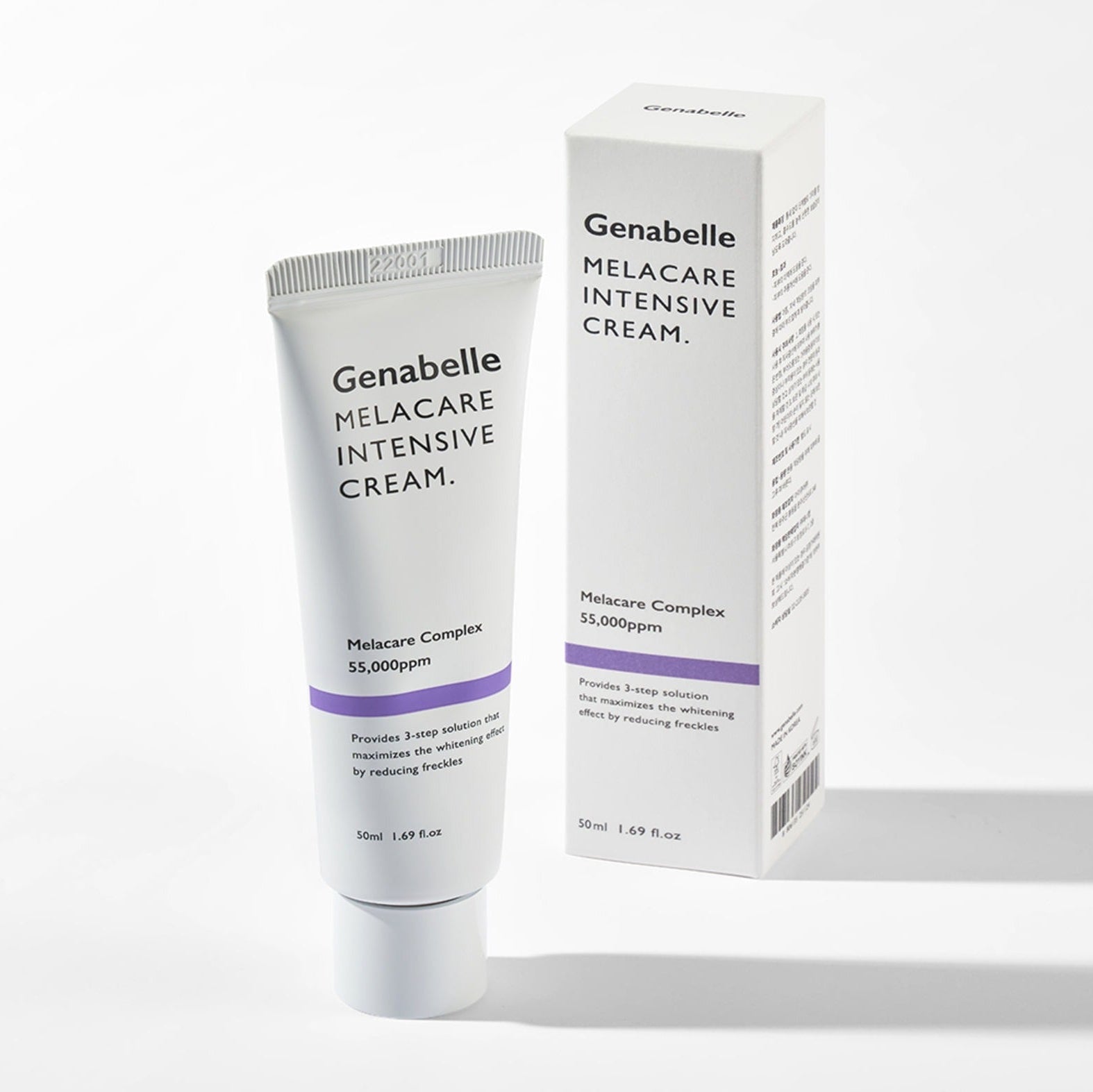 GENABELLE Melacare Intensive Cream 50ml tube with box, showcasing skincare product packaging.