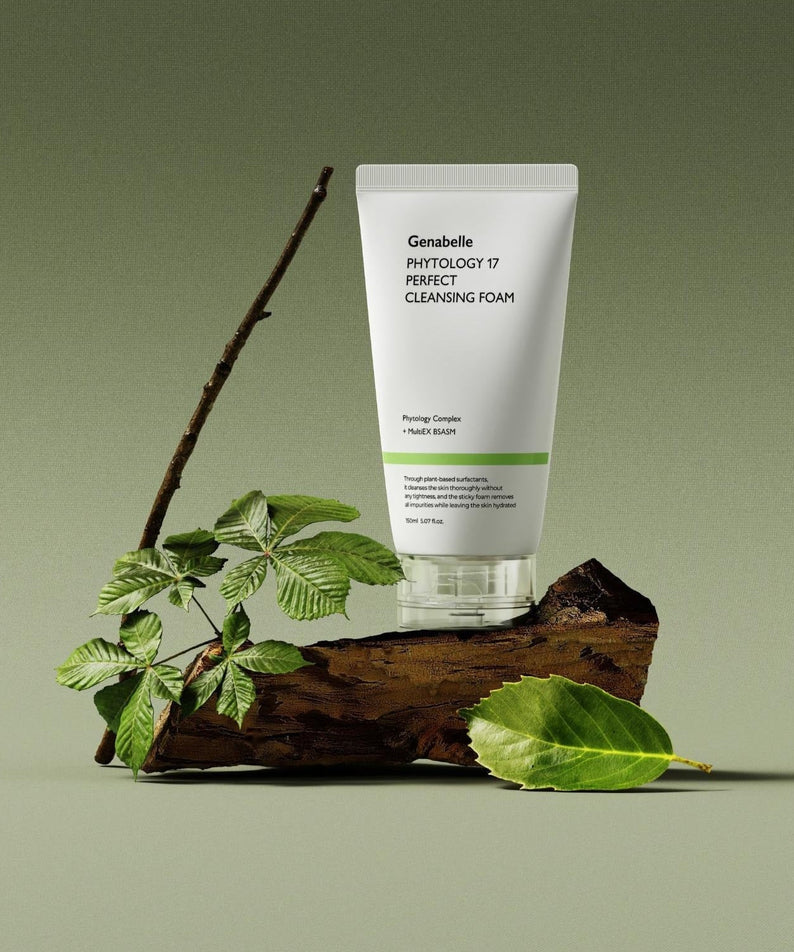 GENABELLE Phytology 17 Perfect Cleansing Foam 150ml with botanical elements.