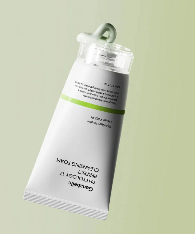 GENABELLE Phytology 17 Perfect Cleansing Foam 150ml tube on light background.