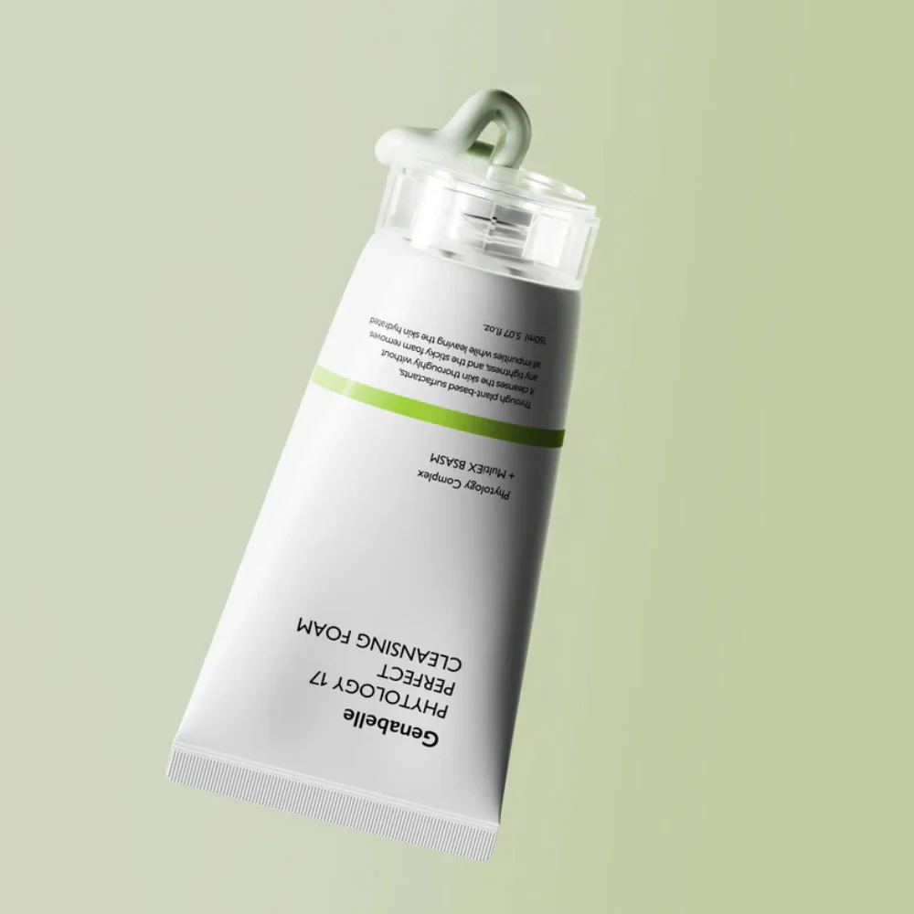 GENABELLE Phytology 17 Perfect Cleansing Foam 150ml tube on light background.