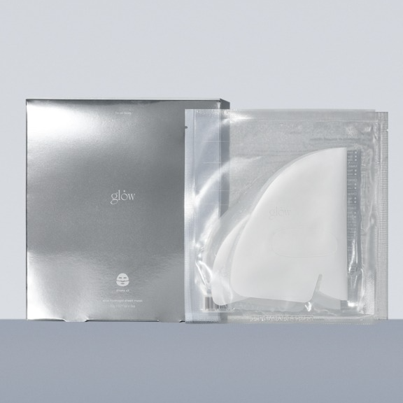 GLOW Aloe Hydrogel Mask Pack 3ea featuring premium skincare packaging and mask set.